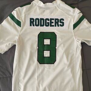 Aaron Rodgers New York Jets Jersey - White, size Adult S